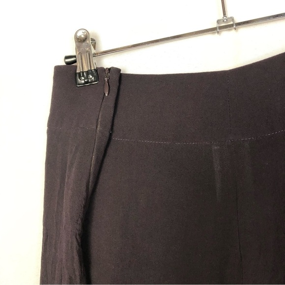 Akris Dark Brown High Rise Wide Leg Silk Trouser Pants 6 - Picture 4 of 5